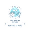 Take shorter showers ideas concept icon Royalty Free Stock Photo