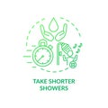 Take shorter showers ideas concept icon Royalty Free Stock Photo