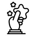 Take star hand icon, outline style