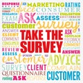 Take the Survey word cloud collage, business concept background