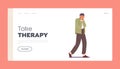 Take Therapy Landing Page Template. Bad Mood, Melancholy, Grief, Sadness, Crying Character Feel Pain, Negative Emotions