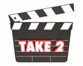 Take 2 Two Second Retry Redo Scene Movie Clapper Royalty Free Stock Photo