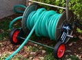 Take-up reel of the hose
