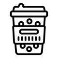 Takeaway bubble tea icon outline vector. Asian mixed beverage Royalty Free Stock Photo