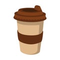 Takeaway coffee cup cartoon icon Royalty Free Stock Photo