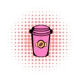 Takeaway coffee cup comics icon