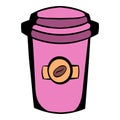 Takeaway coffee cup icon cartoon Royalty Free Stock Photo