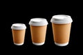 Takeaway coffee cups in diffrent sizes