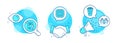 Takeaway coffee, Safe water and Report icons set. Cpu processor sign. Vector
