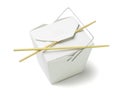 Takeaway Food Container with Chopsticks Royalty Free Stock Photo