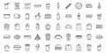 Takeaway food icons set outline vector. Coffee box Royalty Free Stock Photo