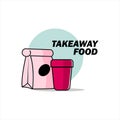 takeaway food logo banner dilicious meal menu