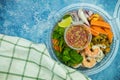 Takeaway food, Thai spicy salad seafood Royalty Free Stock Photo