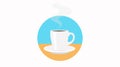 Vector Isolated Illustration of a Cup of Coffe with Steam