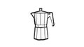 Black and White llustration of a Classic Coffee Maker Icon. Coffee Icon Royalty Free Stock Photo