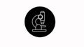 Microscope Icon. Vector isolated black and white rounded editable icon Royalty Free Stock Photo