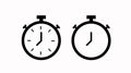 Vector Isolated Time and clock line icons. Royalty Free Stock Photo