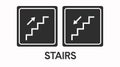 takeaway_icon84Climbing and down stairs icon. Black and White Illustration of Stairs Signs Royalty Free Stock Photo