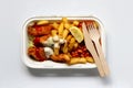 A Takeaway meal of fish and chips. Royalty Free Stock Photo