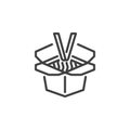 Takeaway noodle box line icon Royalty Free Stock Photo