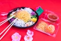 Takeaway pack of Yee Sang or Yusheng for convenience Royalty Free Stock Photo