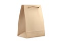 Takeaway paper bag standing open, kraft paper Royalty Free Stock Photo