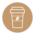 Takeaway paper coffee cup icon. color icon