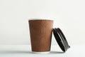 Takeaway paper coffee cup and lid Royalty Free Stock Photo