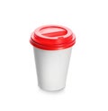 Takeaway paper coffee cup with lid Royalty Free Stock Photo