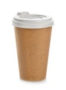 Takeaway paper coffee cup with lid Royalty Free Stock Photo