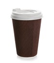 Takeaway paper coffee cup with lid Royalty Free Stock Photo