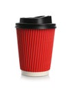 Takeaway paper coffee cup with lid Royalty Free Stock Photo