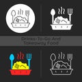 Takeaway porridge bowl dark theme icon Royalty Free Stock Photo