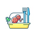 Takeaway salads RGB color icon Royalty Free Stock Photo