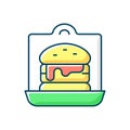 Takeaway sandwiches and burgers RGB color icon