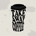Takeaway. Take away coffee. Take away coffee cup isolated Royalty Free Stock Photo
