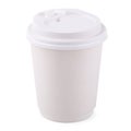 Takeaway White paper coffee cup isolated on a white background. Royalty Free Stock Photo