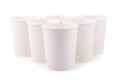 Takeaway White paper coffee cup isolated on a white background. Royalty Free Stock Photo