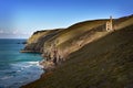 Sun shines at Towanroath Pumping Engine House Wheal Coates St Agnes Cornwall, UK Royalty Free Stock Photo