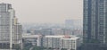 Polluted day with construction high-rise and low-rise residential buildings Bangkok Thailand Asia cloudy day with poluttion
