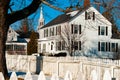 Neighborhood Scene after Snowfall in Eastport, Maine Royalty Free Stock Photo