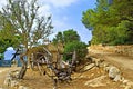 Historic farm tools on Dragonera Island, in Majorca, Spain
