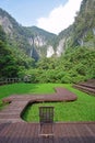 The platform and main view for Bat Exodus at Gunung Mulu National Park, Sarawak, Malaysia Royalty Free Stock Photo