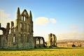 View of Whitby Abbey from the front, inside the visiter centre grounds.