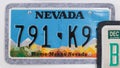 Taken off register car licence plate from state Nevada in United States of America.