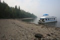 A houseboat on Shuswap Lake in BC Canada.