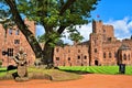 Peckforton Castle entrance and interior yard, off the Sandstone trail, Cheshire.