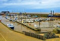 Walkway through Bridlington Harbour, East Yorkshire, April 2019. Royalty Free Stock Photo