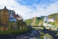 Inland View of Staithes river, near Scarborough, in North Yorkshire. Royalty Free Stock Photo