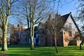 Sun and shadows cast across Gainsborough Old Hall 2, Lincolnshire. Royalty Free Stock Photo